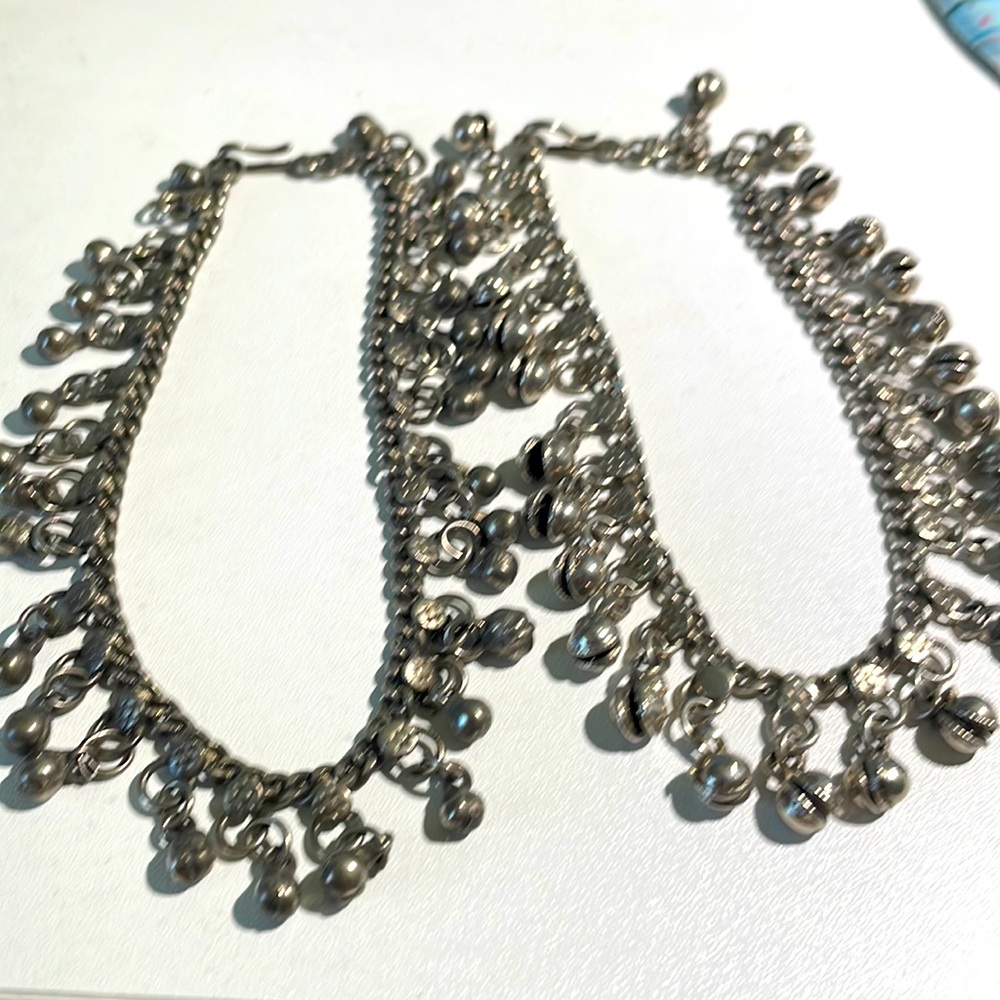 Vintage Musical Indian Rajasthani Sterling Silver Anklets